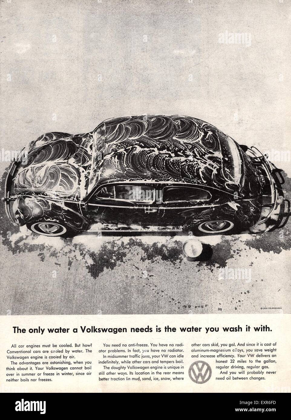 1950s USA Volkswagen Beetle Magazine Advert Stock Photo