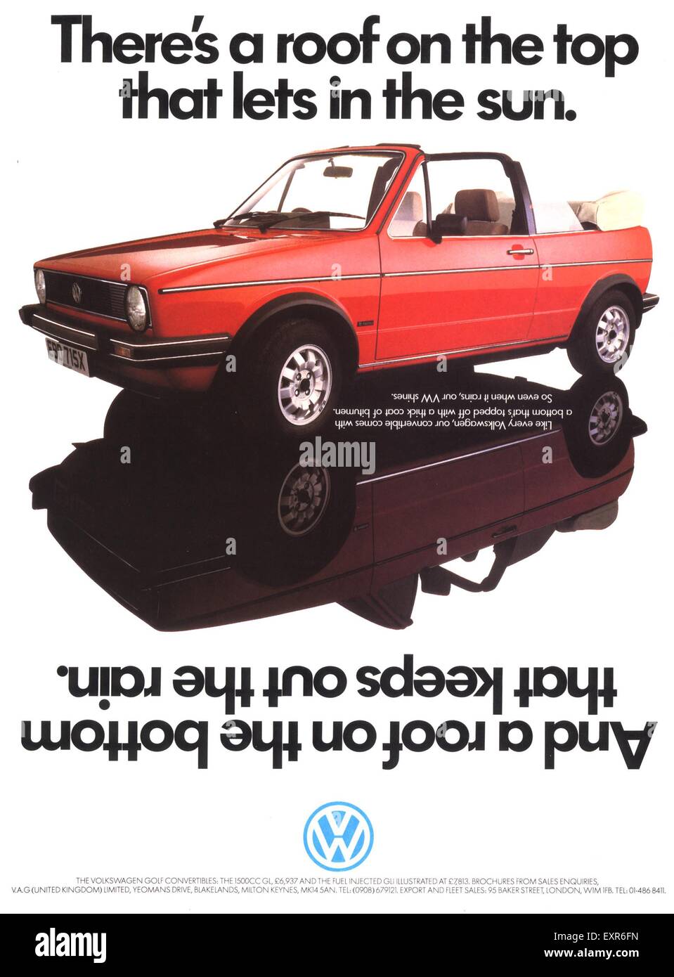 1980s UK Volkswagen Golf Magazine Advert Stock Photo