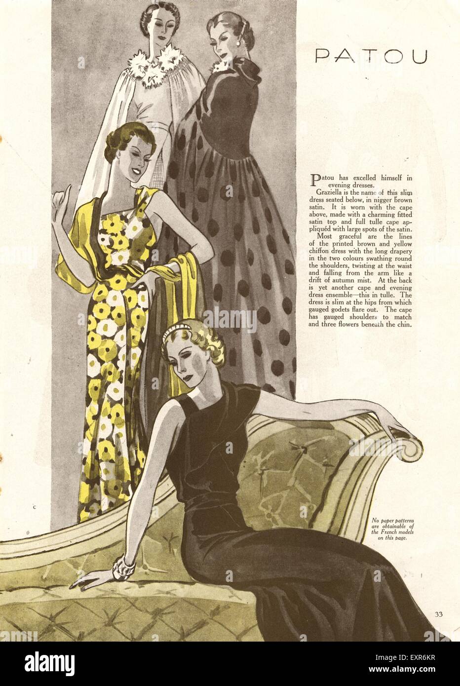 1930s UK Womens Fashion Magazine Plate Stock Photo - Alamy