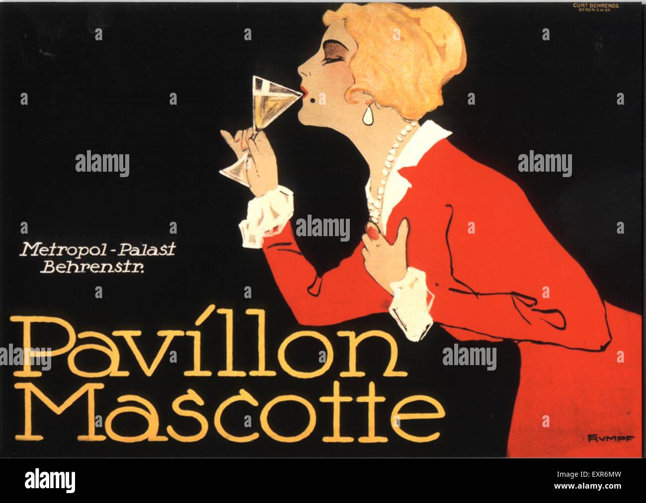 1910s France Pavillon Mascotte Poster Stock Photo