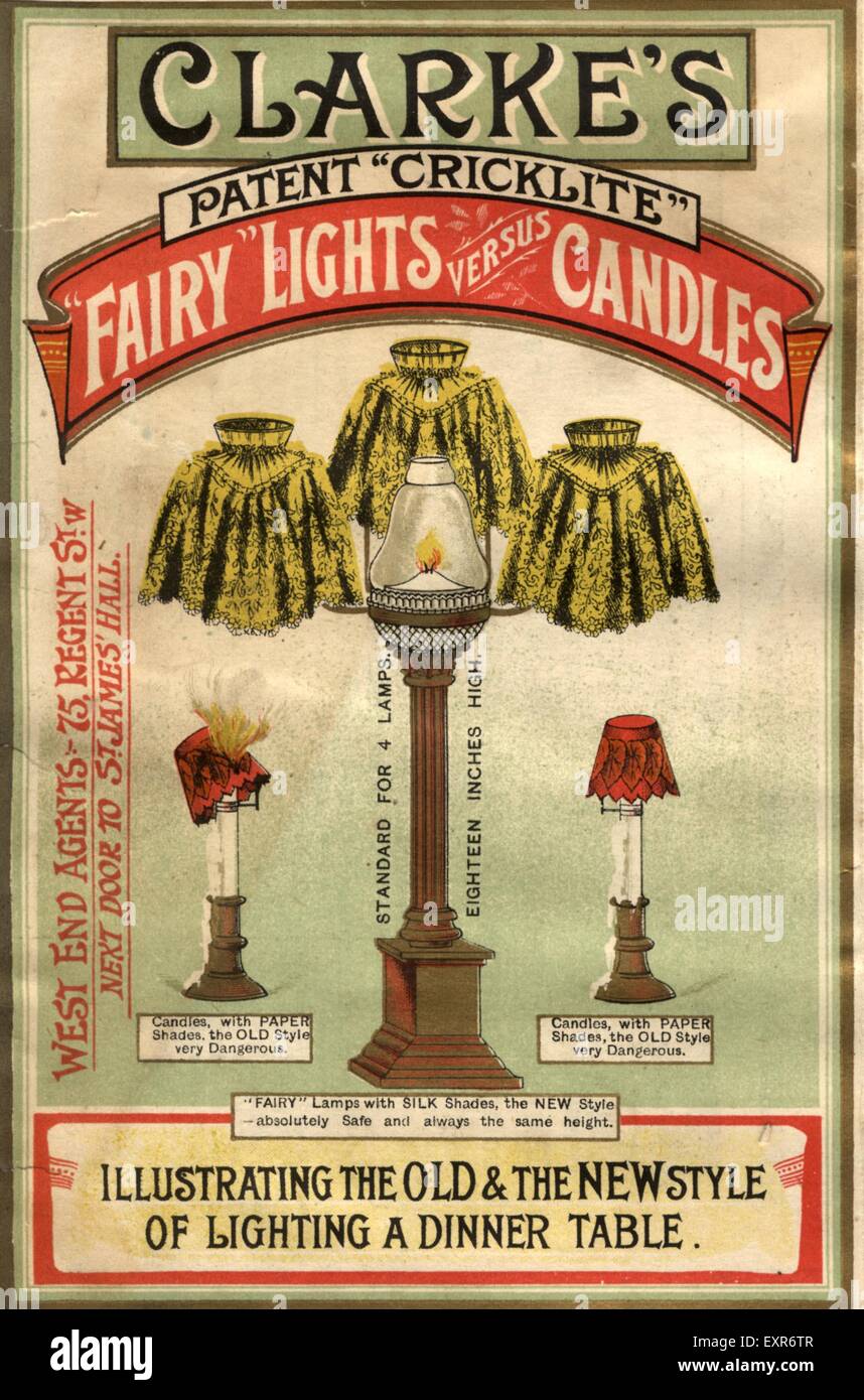 Grudge kaptajn Fremmed 1890s UK Clarkes Lights Magazine Advert Stock Photo - Alamy
