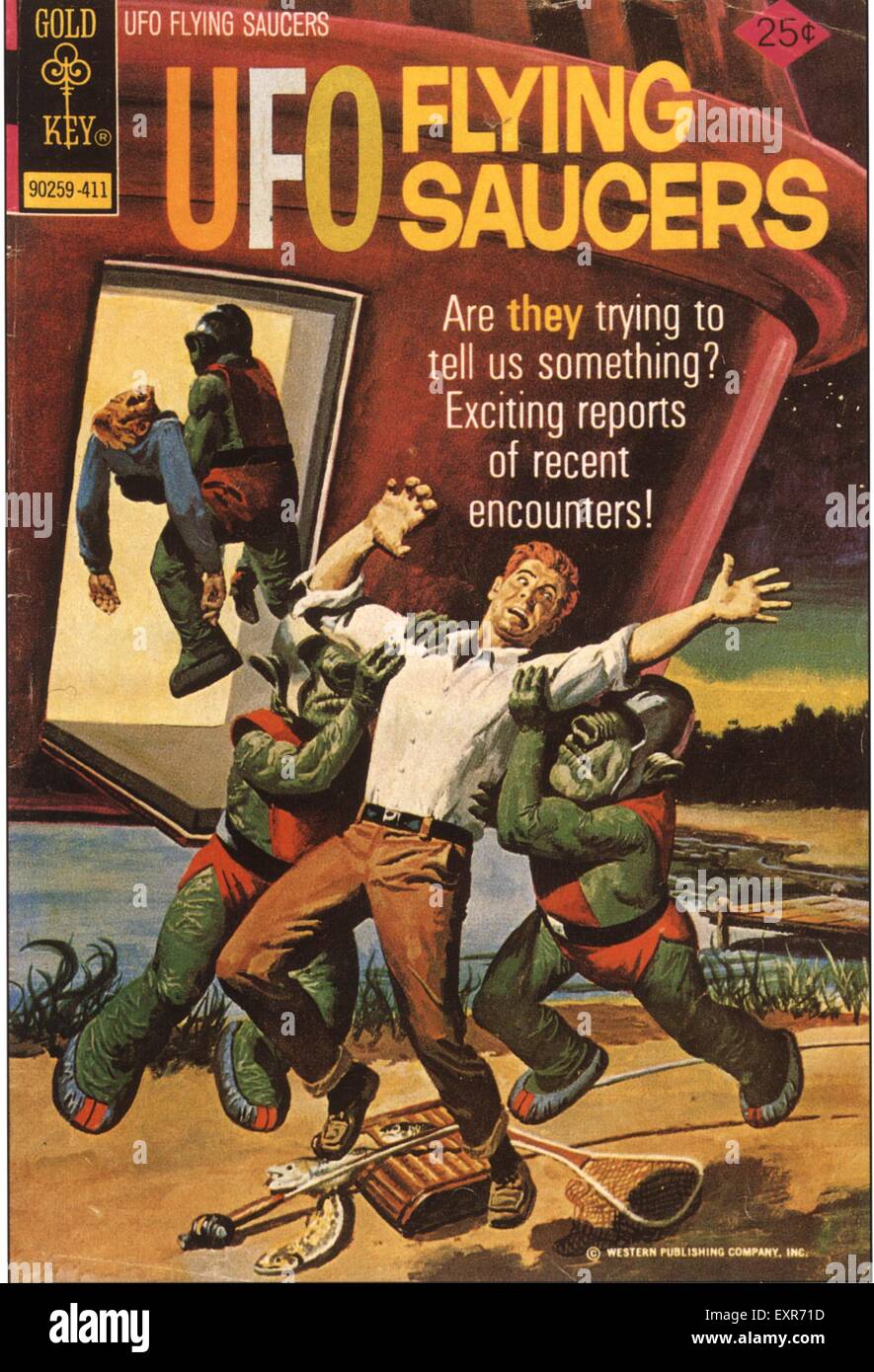 1950s USA UFO Magazine Cover Stock Photo