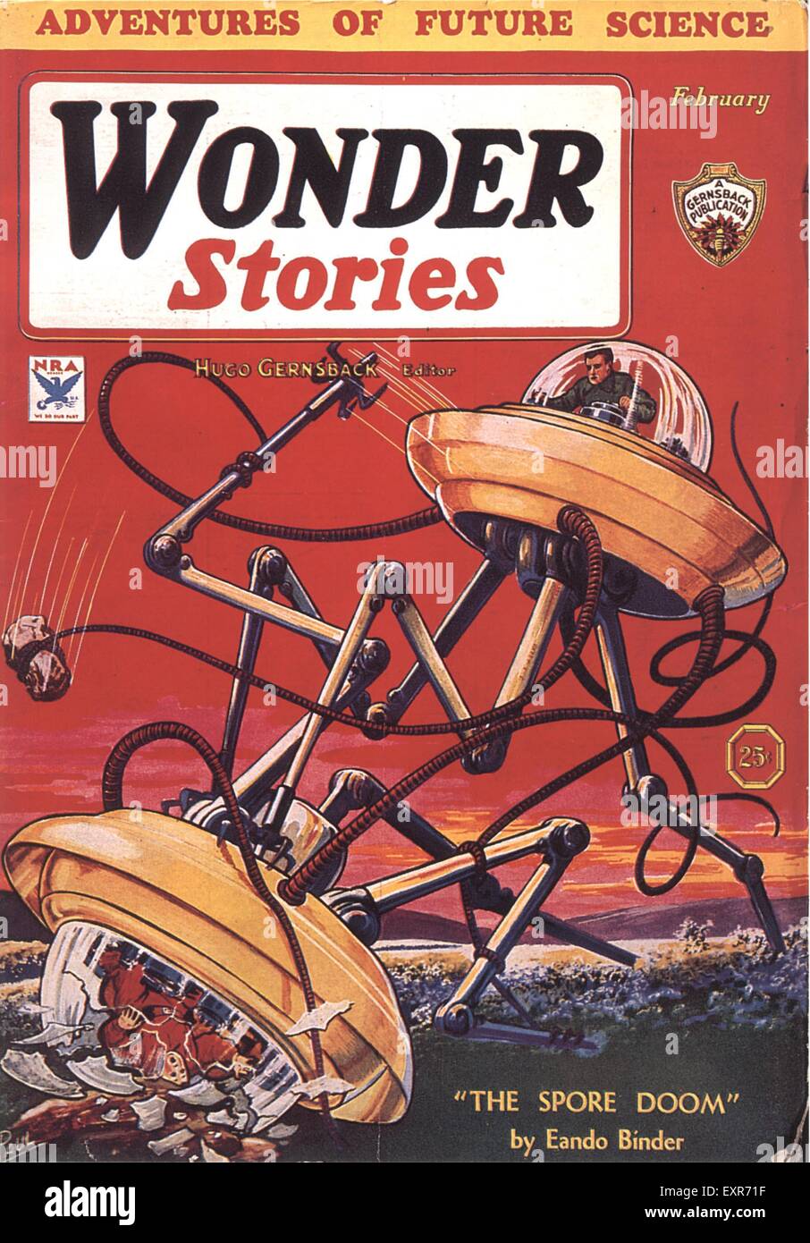 1940s USA Wonder Stories Magazine Cover Stock Photo