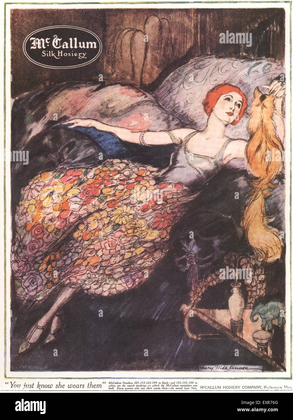 1920s USA McCallum Silk Stockings Magazine Advert Stock Photo