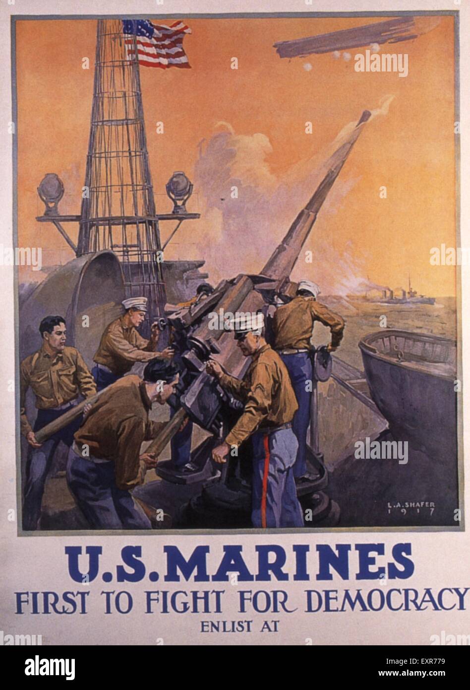 1910s USA WW1 Marines Poster Stock Photo