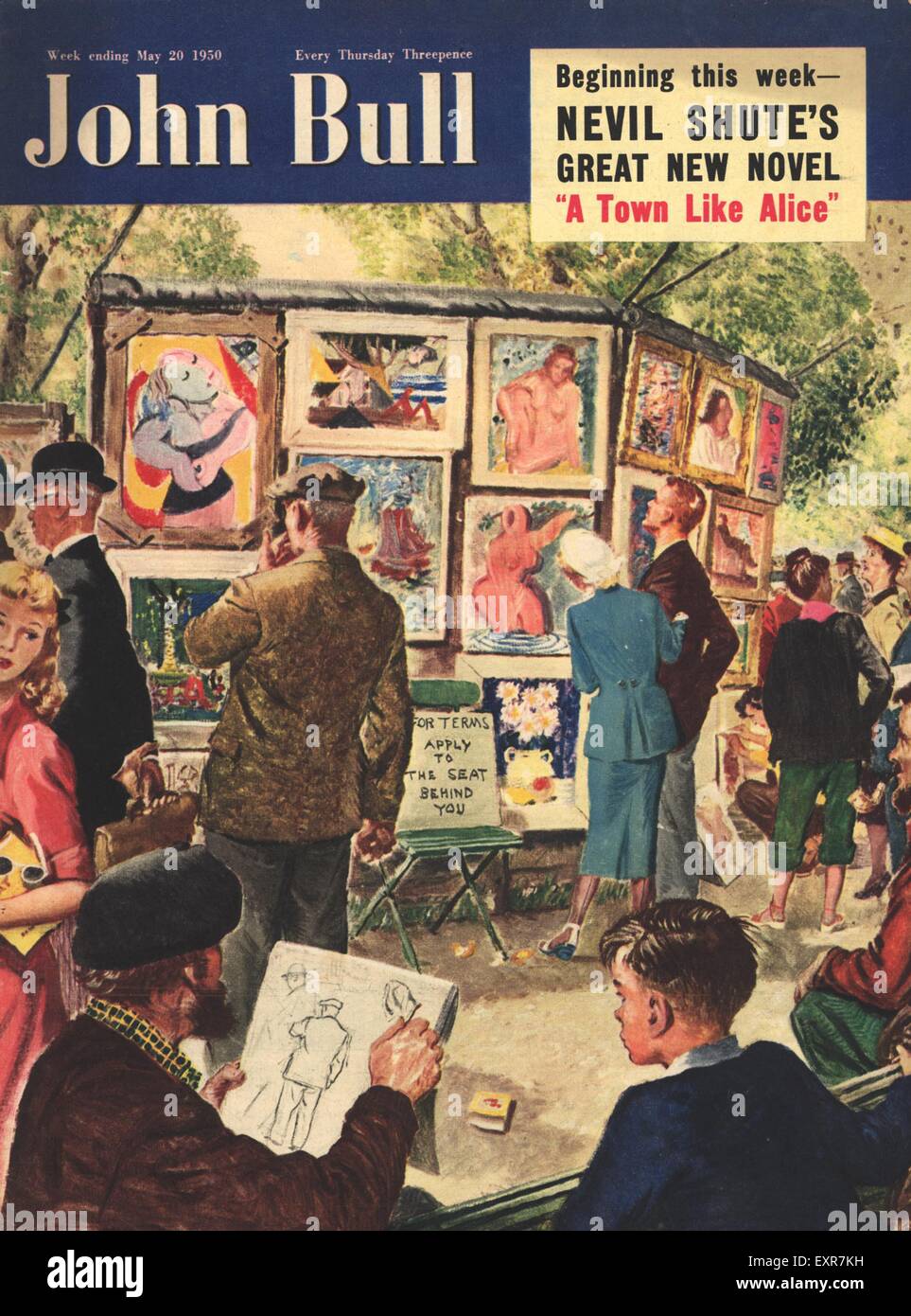 1950s UK John Bull Magazine Cover Stock Photo