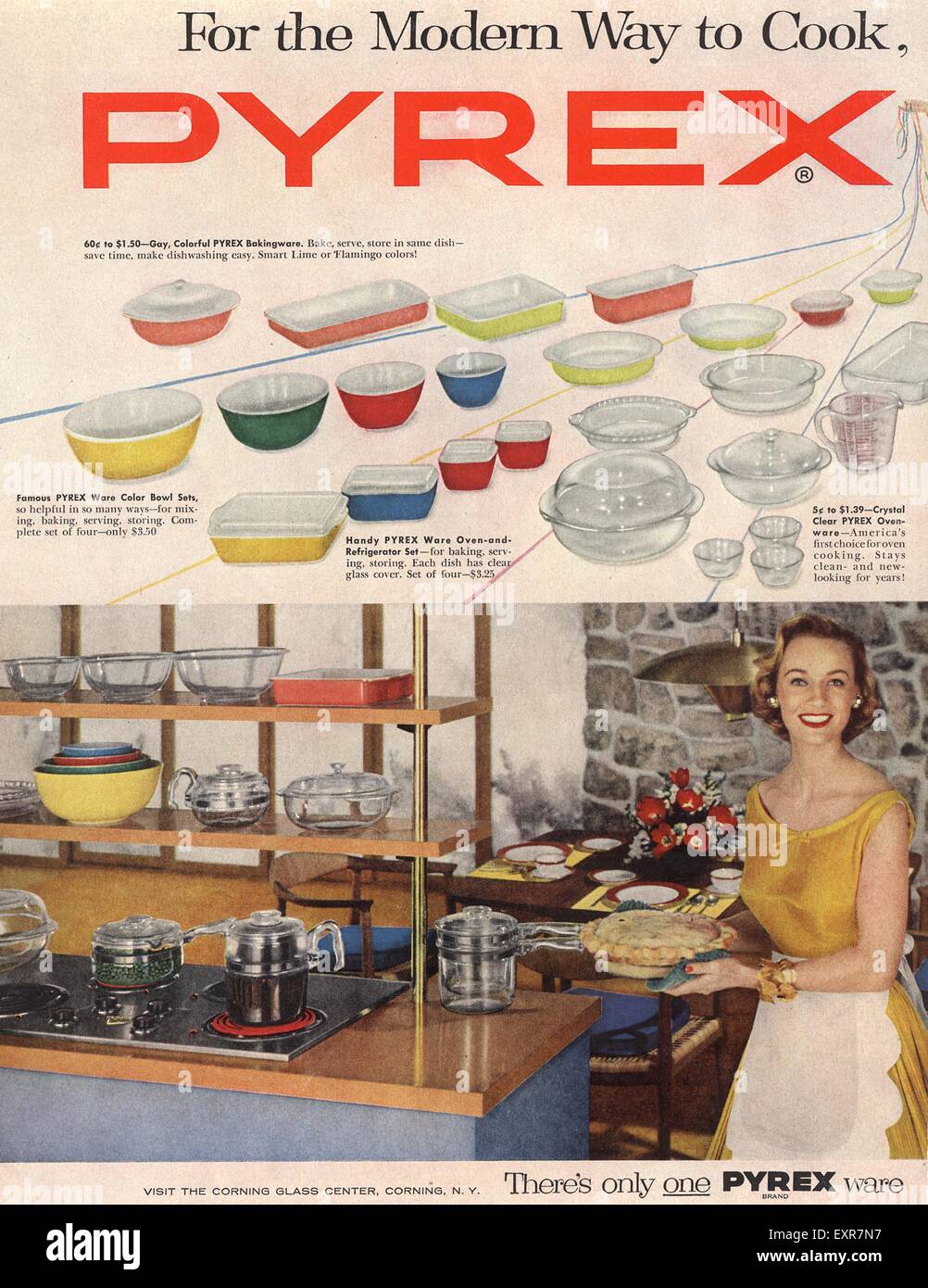 1950s USA Pyrex Magazine Advert Stock Photo - Alamy