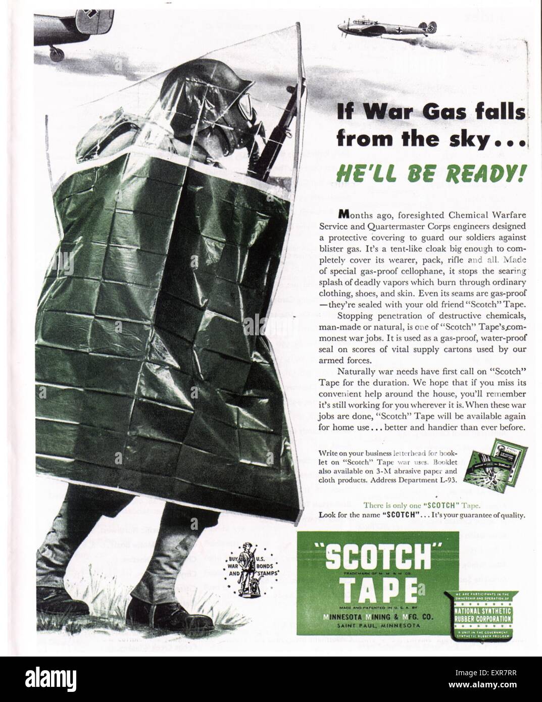 1940s USA Scotch Tape Magazine Advert Stock Photo Alamy