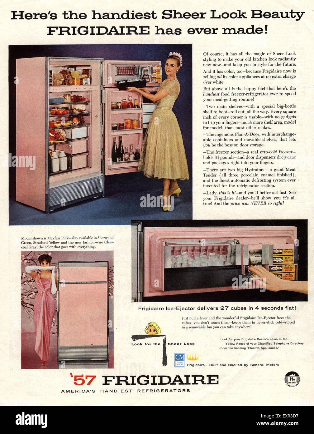 1950s USA Frigidaire Magazine Advert Stock Photo