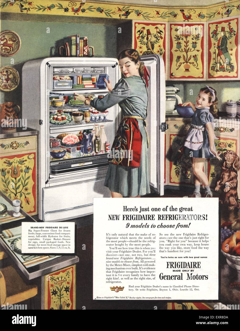 1940s USA Frigidaire Magazine Advert Stock Photo - Alamy