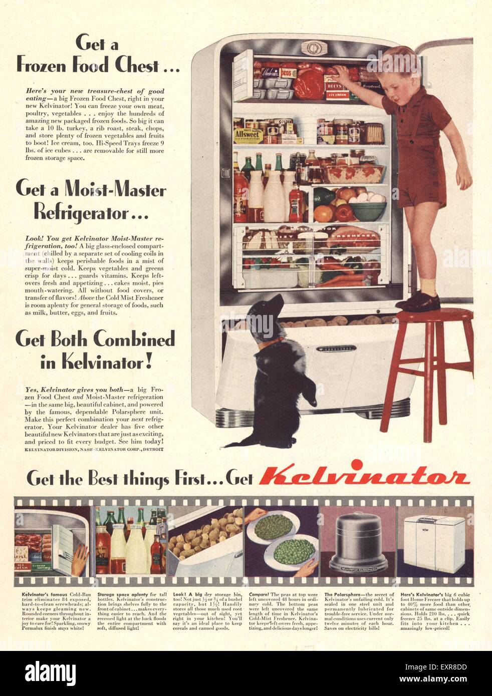 1940s USA Kelvinator Fridges Magazine Advert Stock Photo Alamy