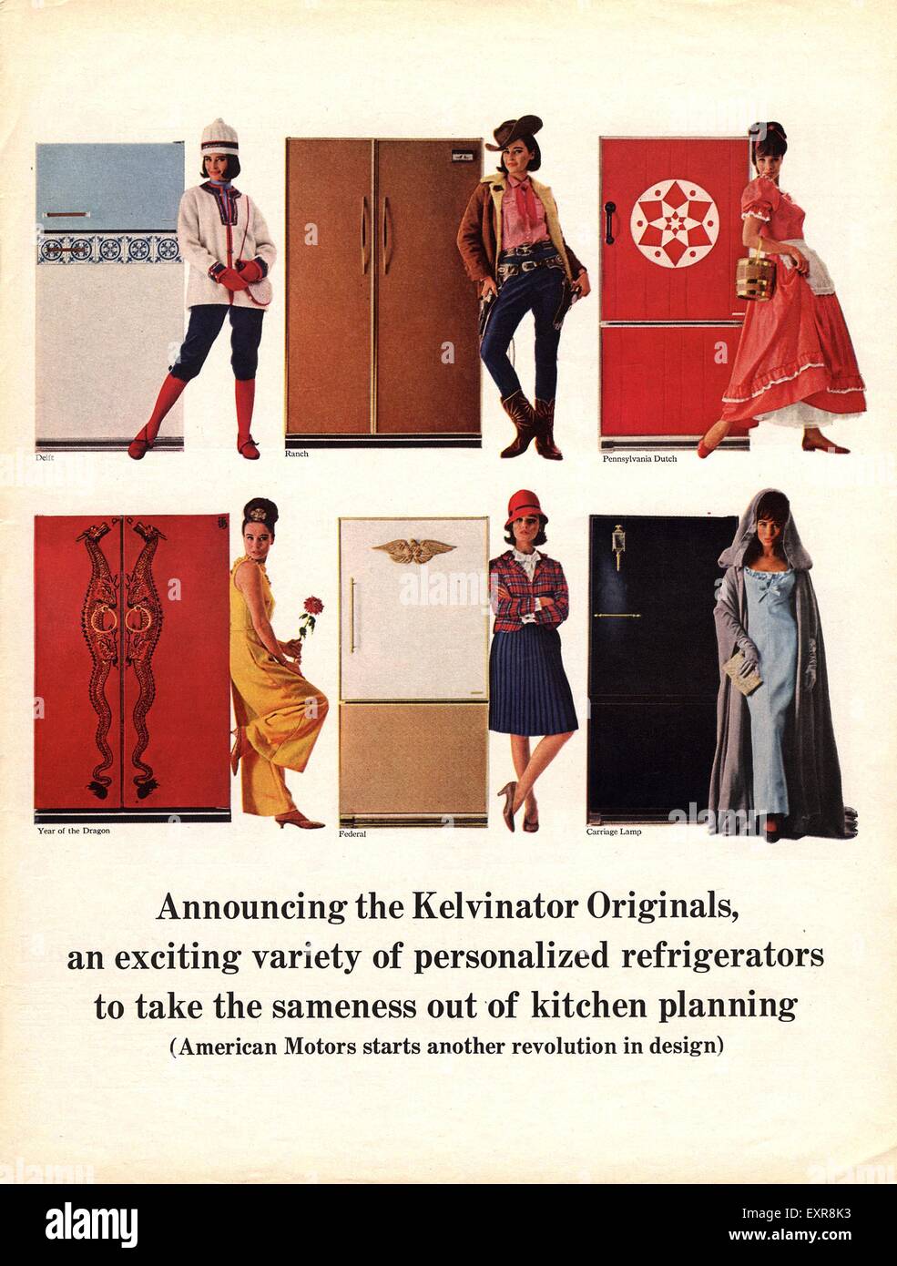 1960s USA Kelvinator Fridges Magazine Advert Stock Photo Alamy
