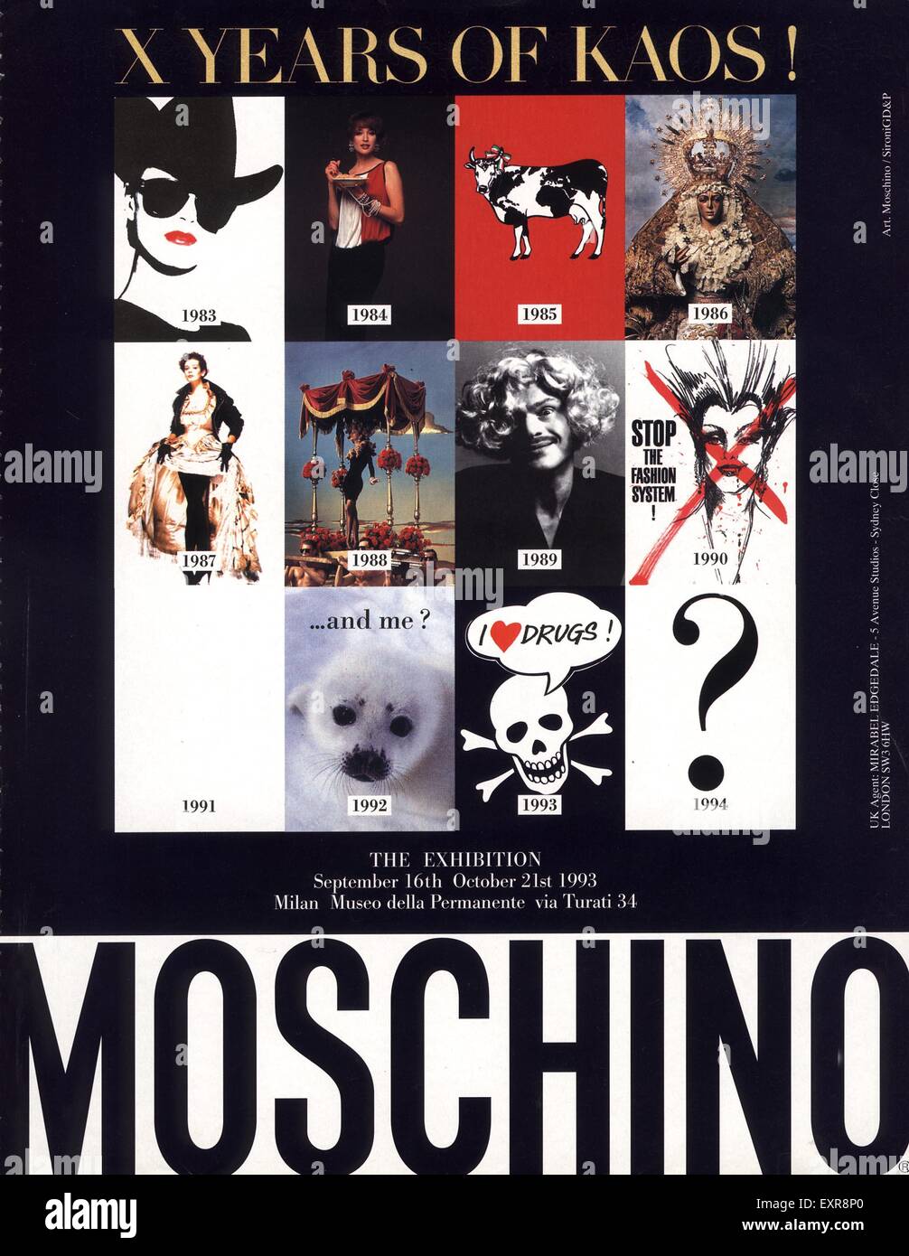 1990s UK Moschino Magazine Advert Stock Photo - Alamy