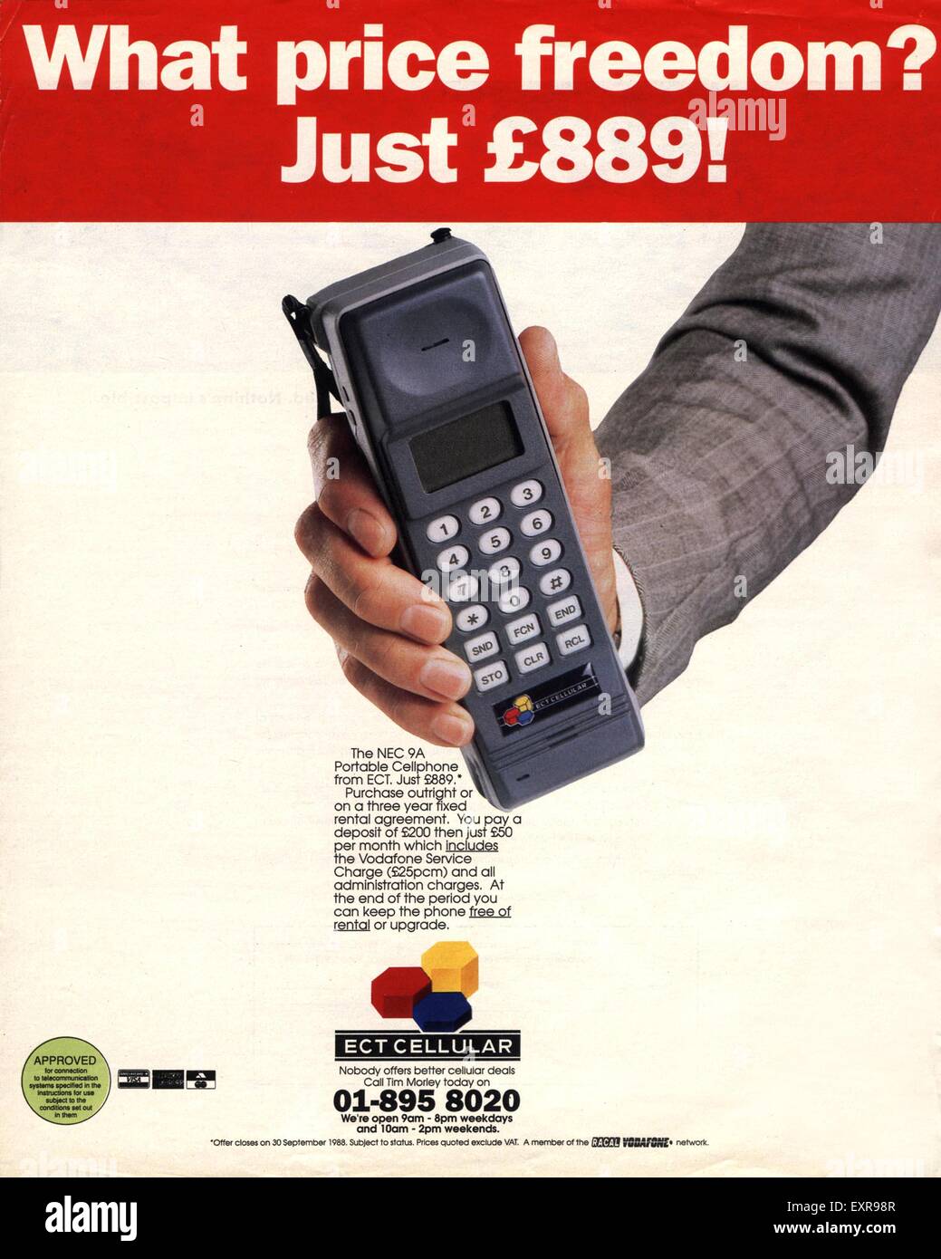1980s UK NEC Mobiles Magazine Advert Stock Photo Alamy
