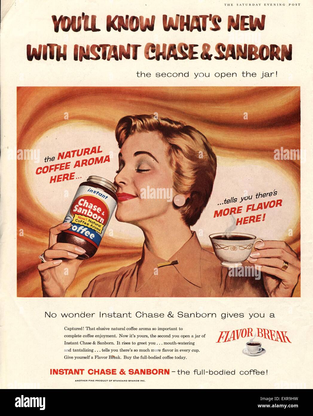 1950s USA Chase and Sanborn Magazine Advert Stock Photo