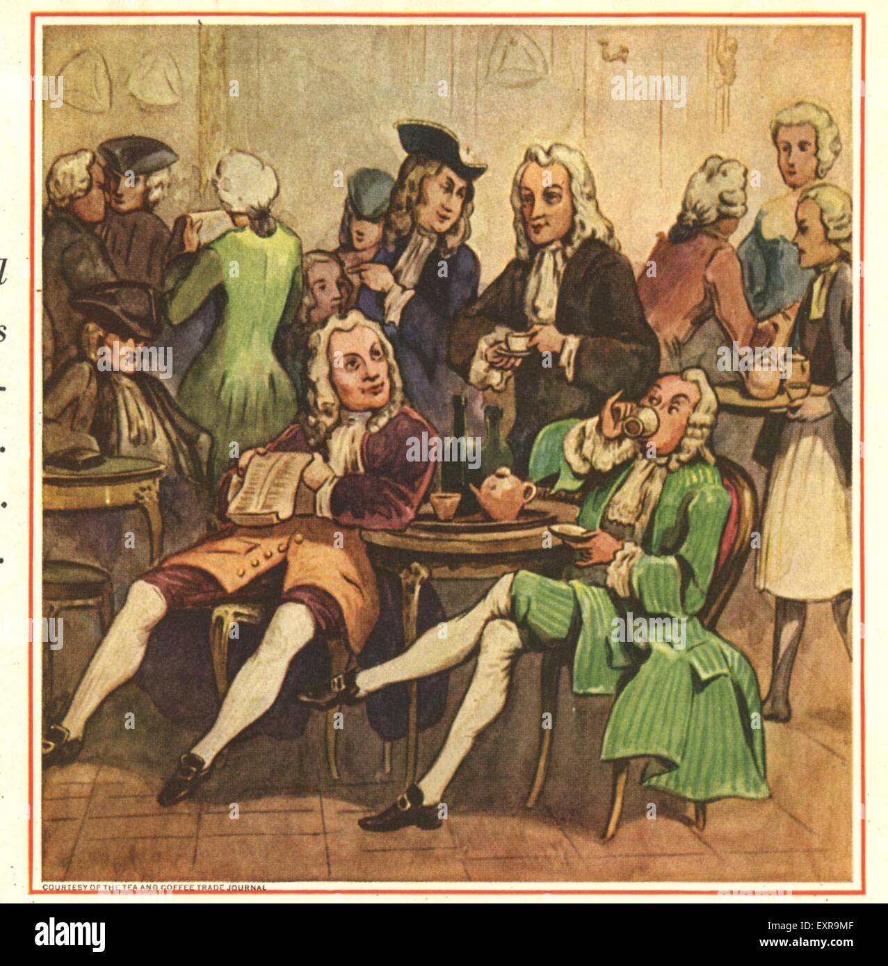 1850s USA Coffee Drinking Magazine Plate Stock Photo