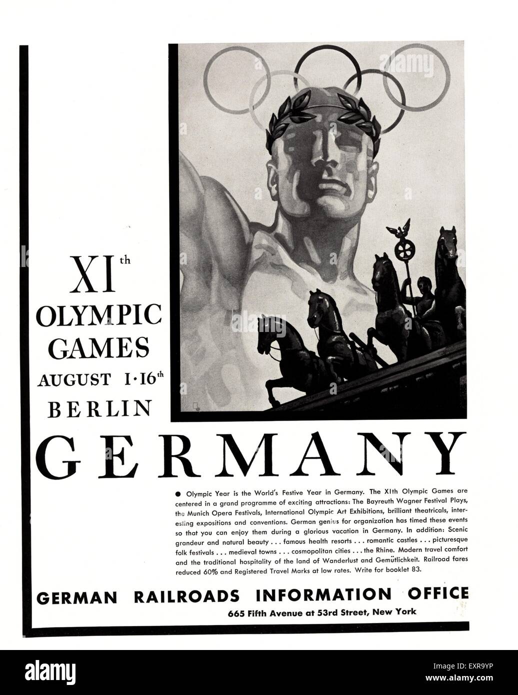 1930s USA German Railroads Magazine Advert Stock Photo