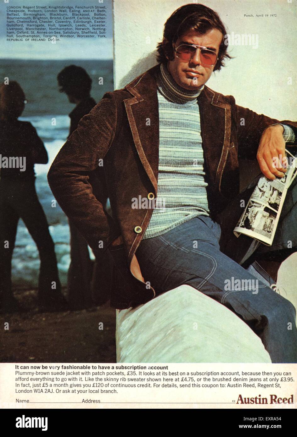 1970s Uk Austin Reed Magazine Advert Stock Photo Alamy