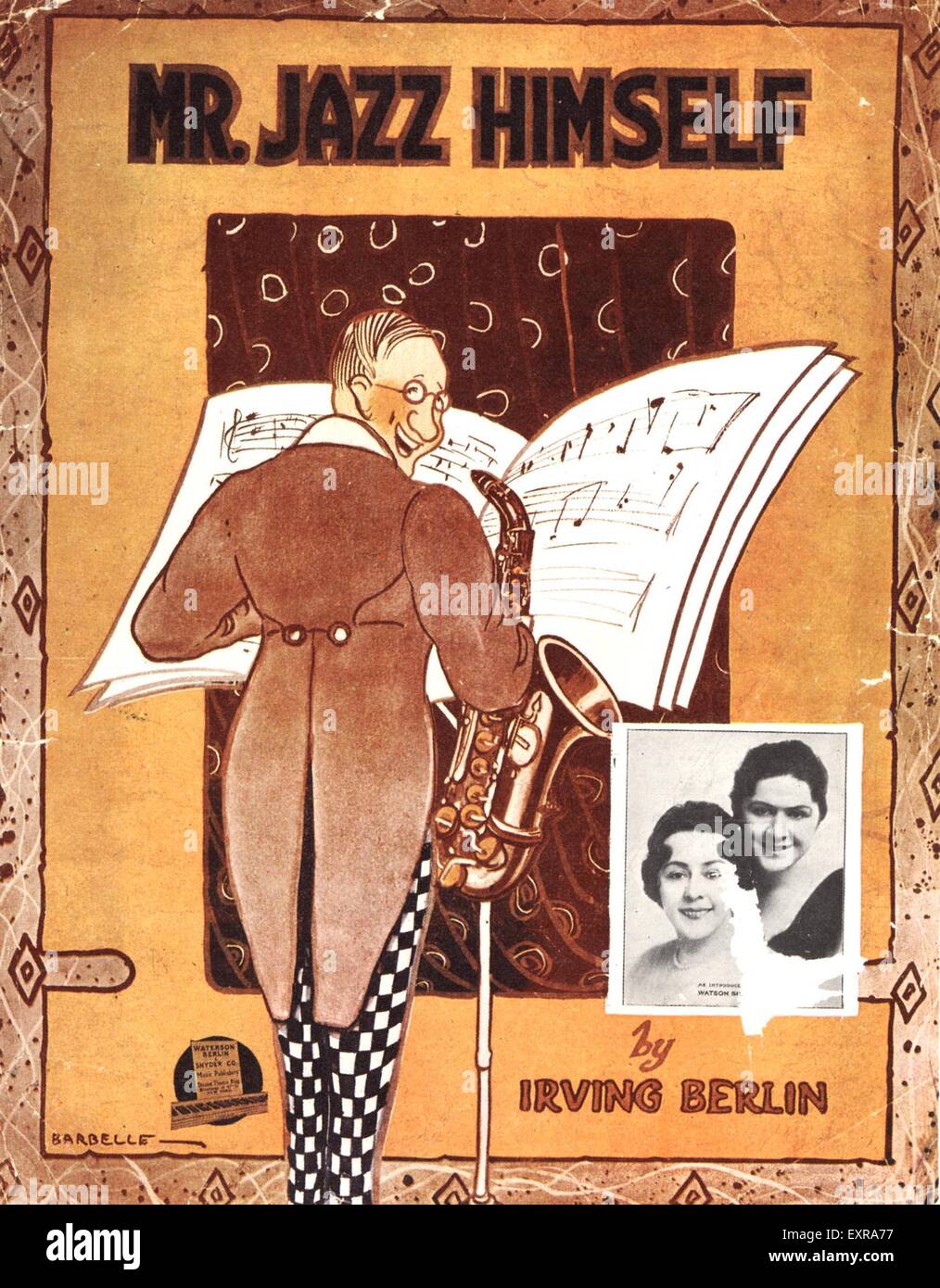 1930s USA Sheet  Music Jazz  Irving Berlin Sheet Music Cover Stock Photo