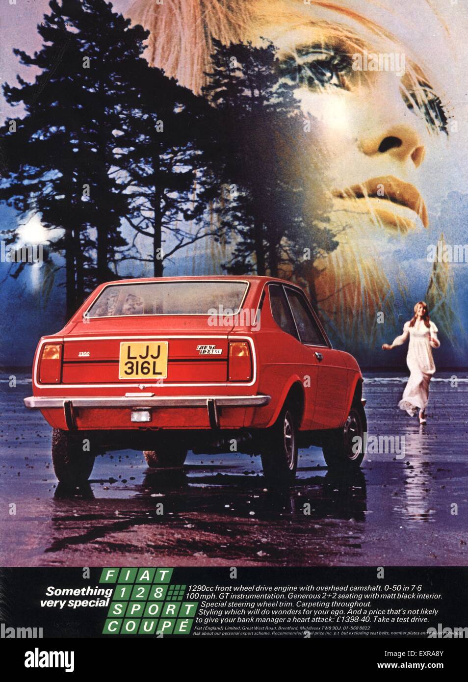1970s UK Fiat Magazine Advert Stock Photo