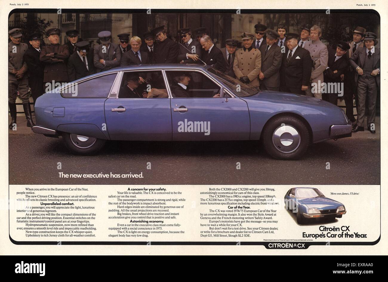 1970s UK Citroen CX Magazine Advert Stock Photo