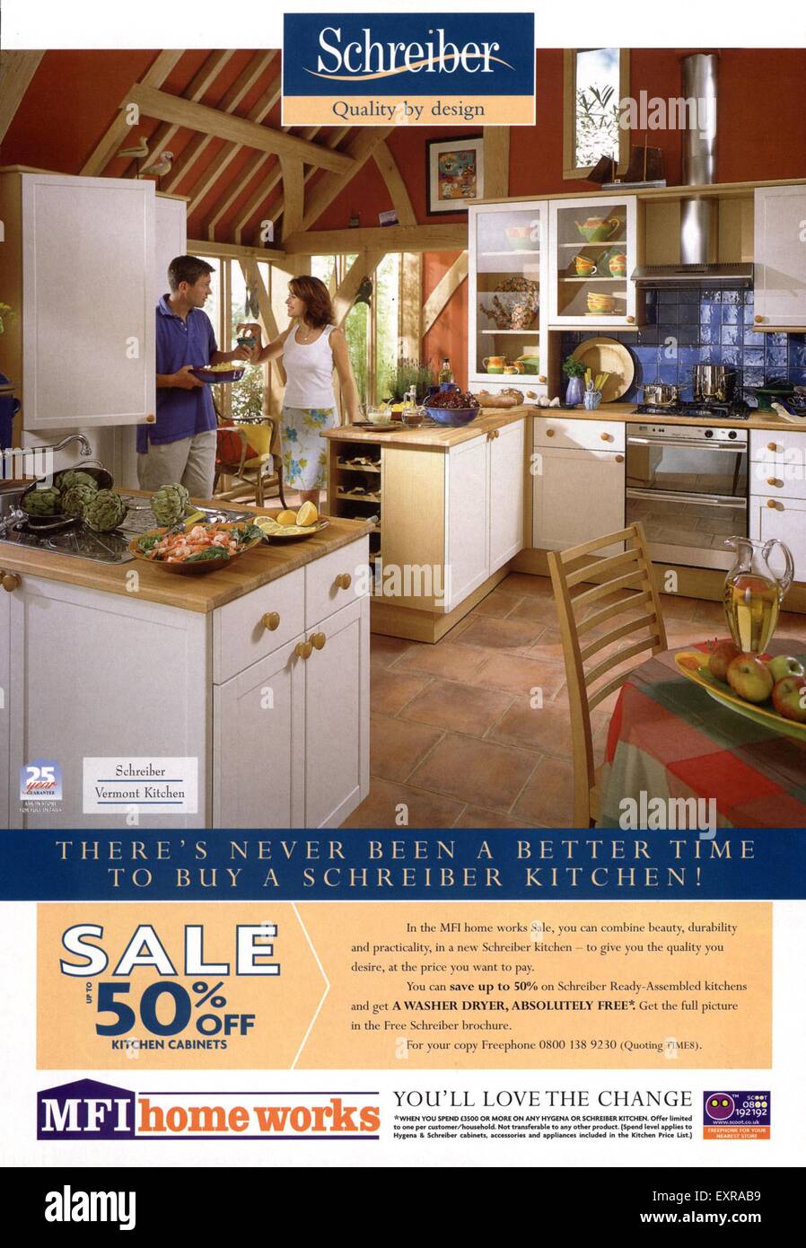 1990s UK MFI Schreiber Furniture Magazine Advert Stock Photo 85335581