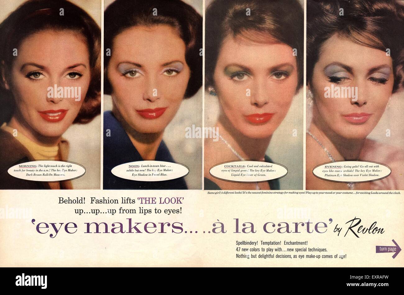 1950s USA Revlon Magazine Advert Stock Photo