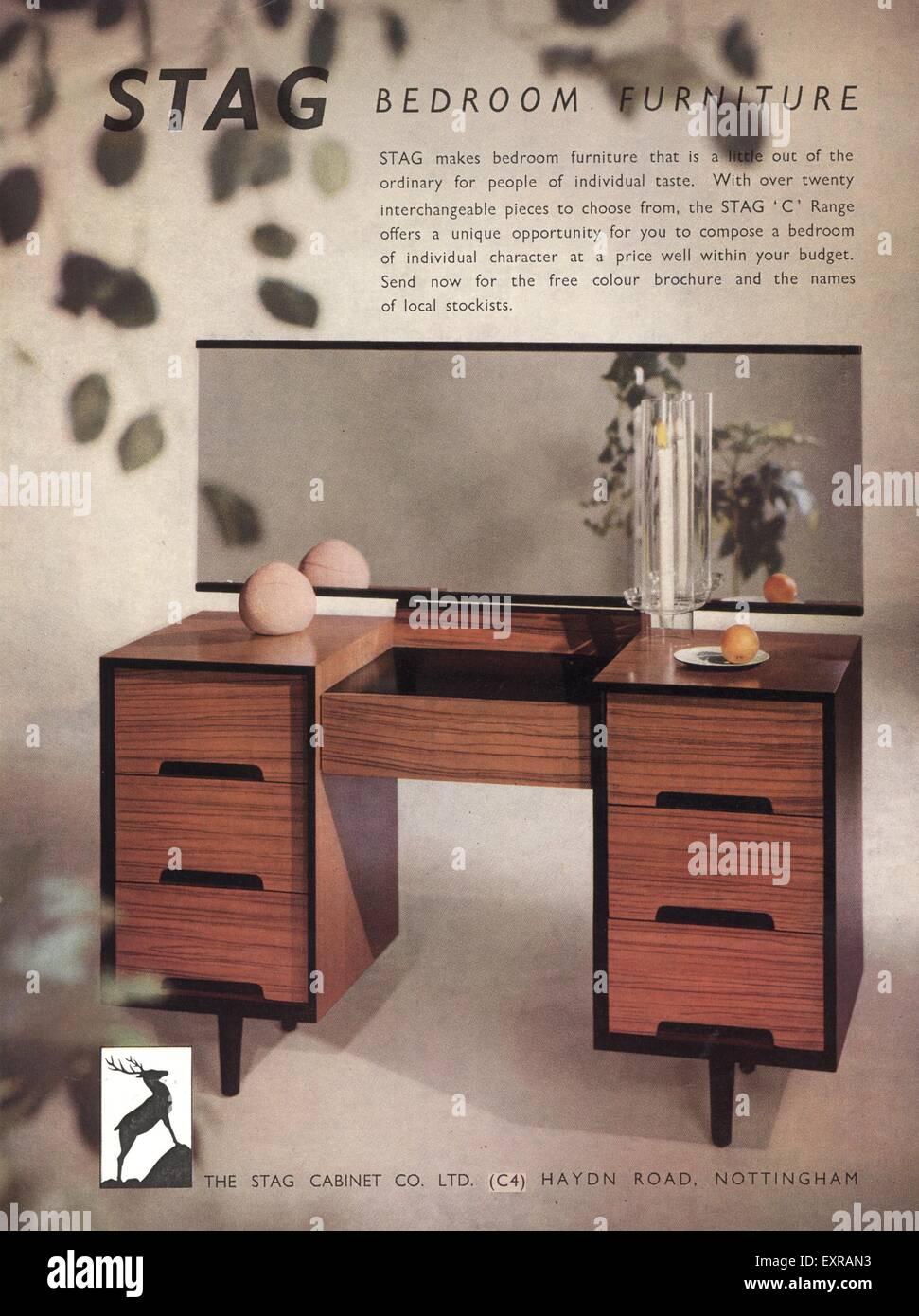 1960s Uk Stag Furniture Magazine Advert Stock Photo