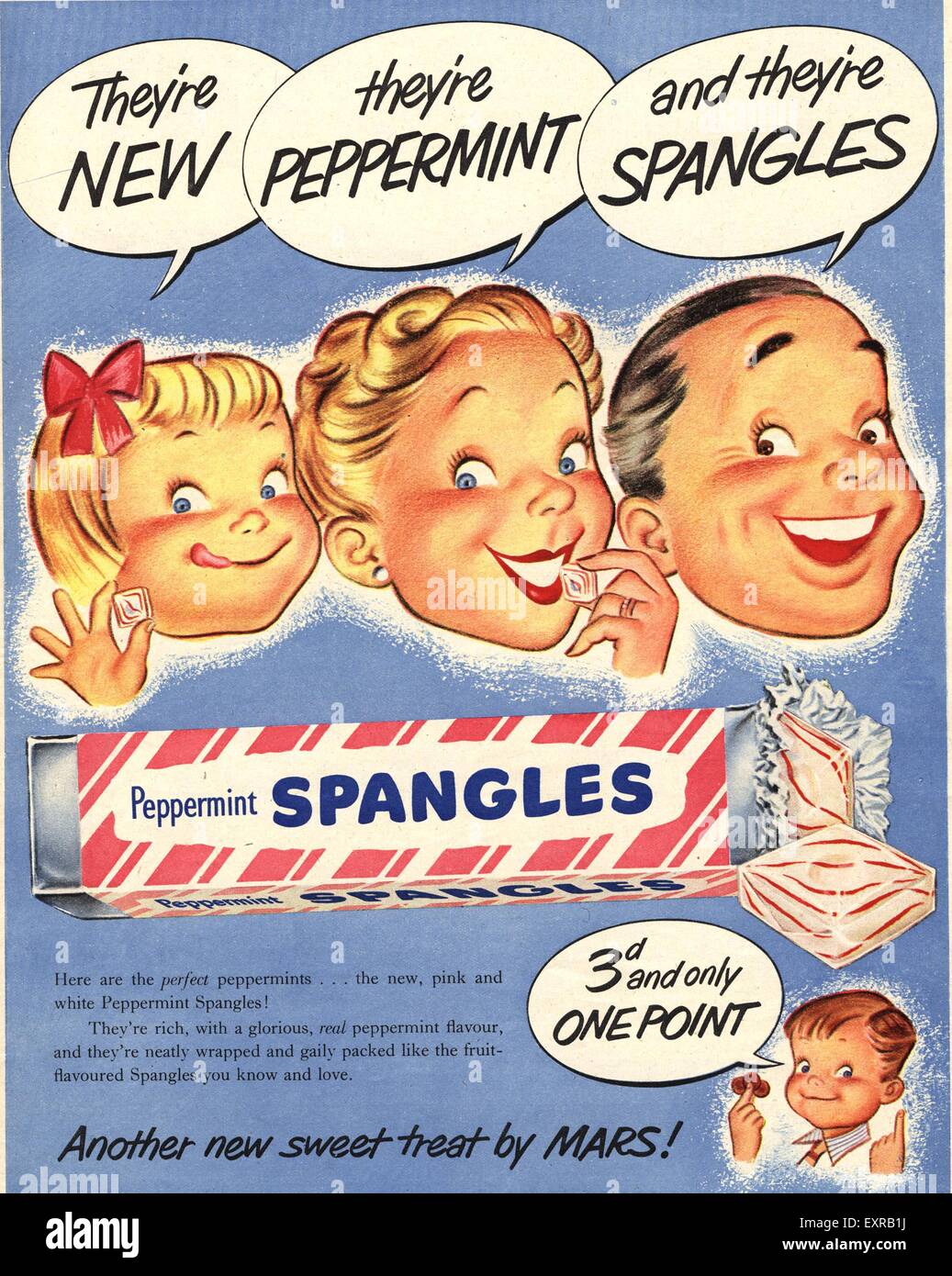 1950s UK Spangles Magazine Advert Stock Photo