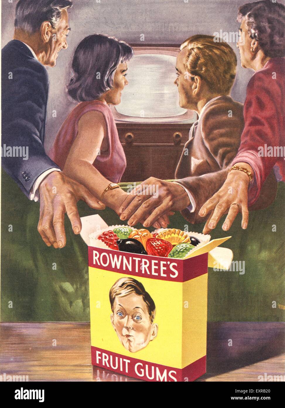 1950s UK Rowntree's Fruit Gums Magazine Advert Stock Photo