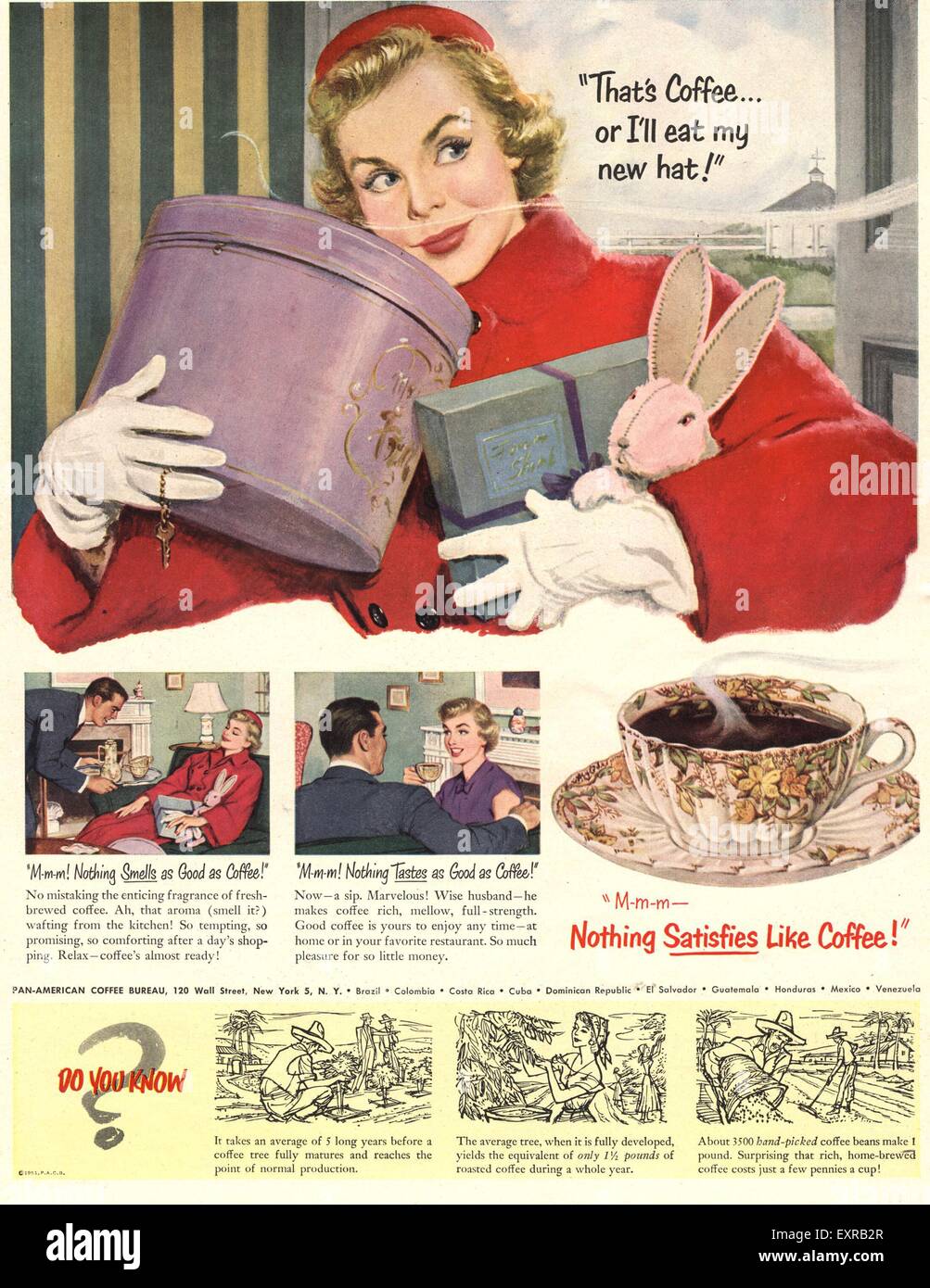 1950s USA Coffee Magazine Advert Stock Photo