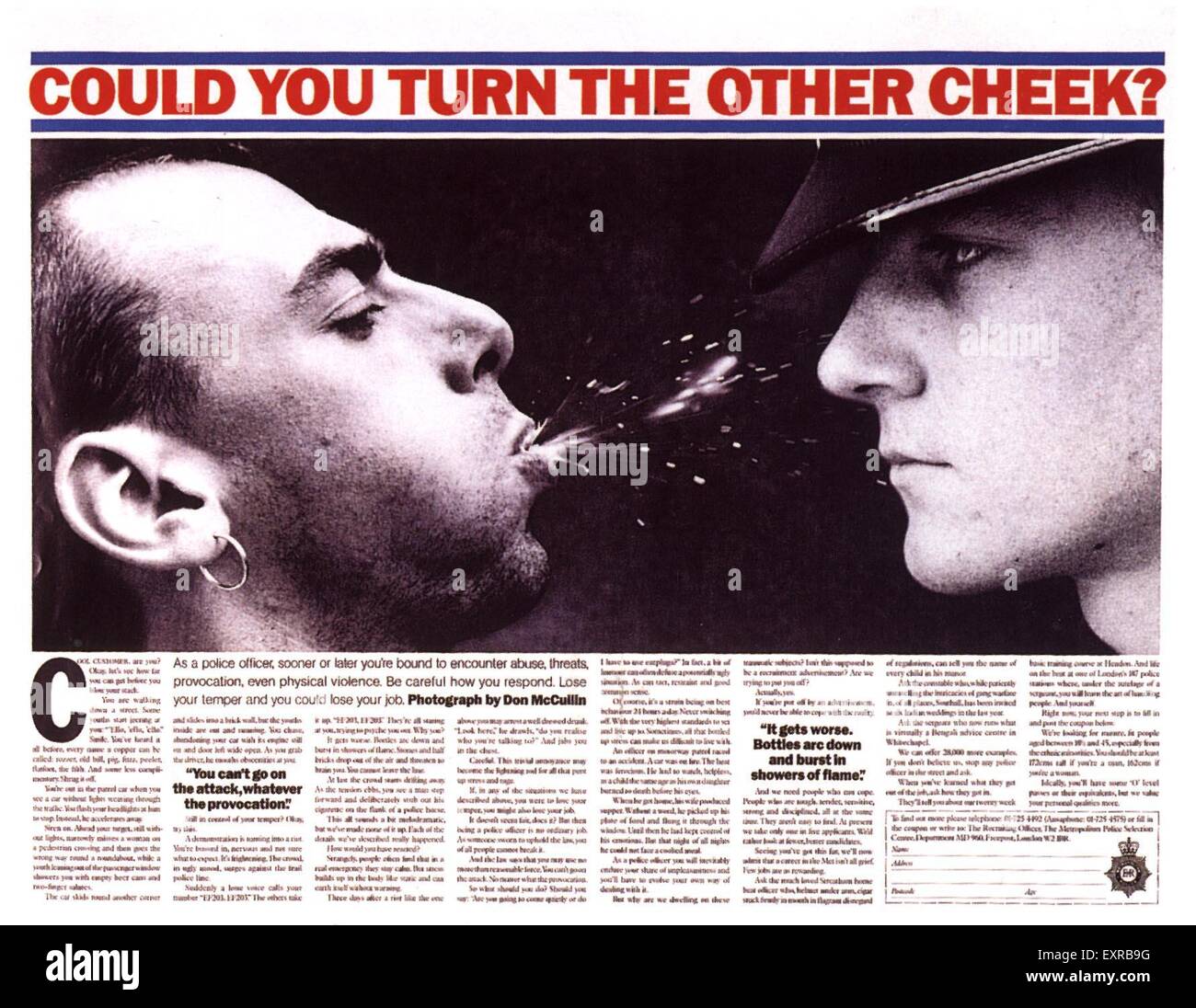 1980s UK Police Recruitment Magazine Advert Stock Photo