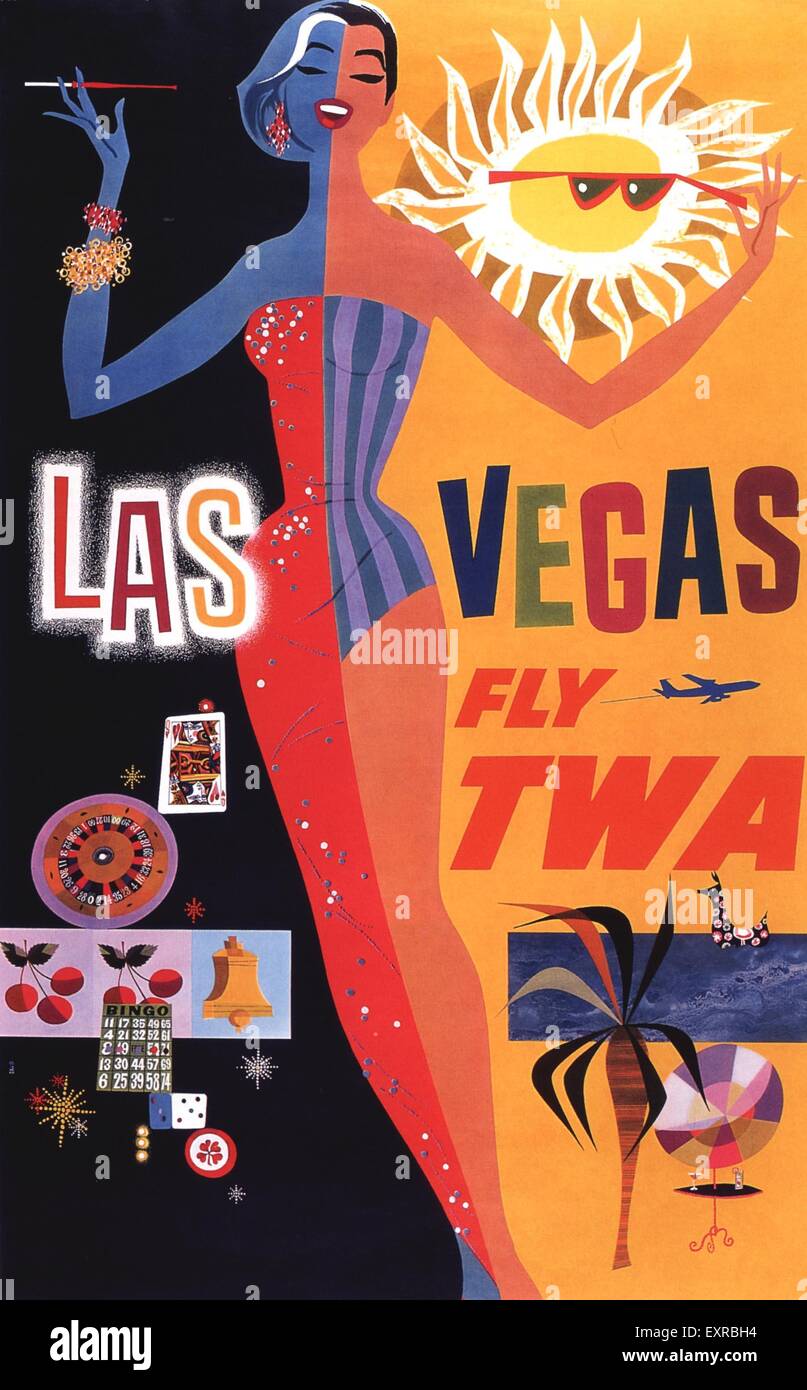 1950s USA Airlines TWA Poster Stock Photo