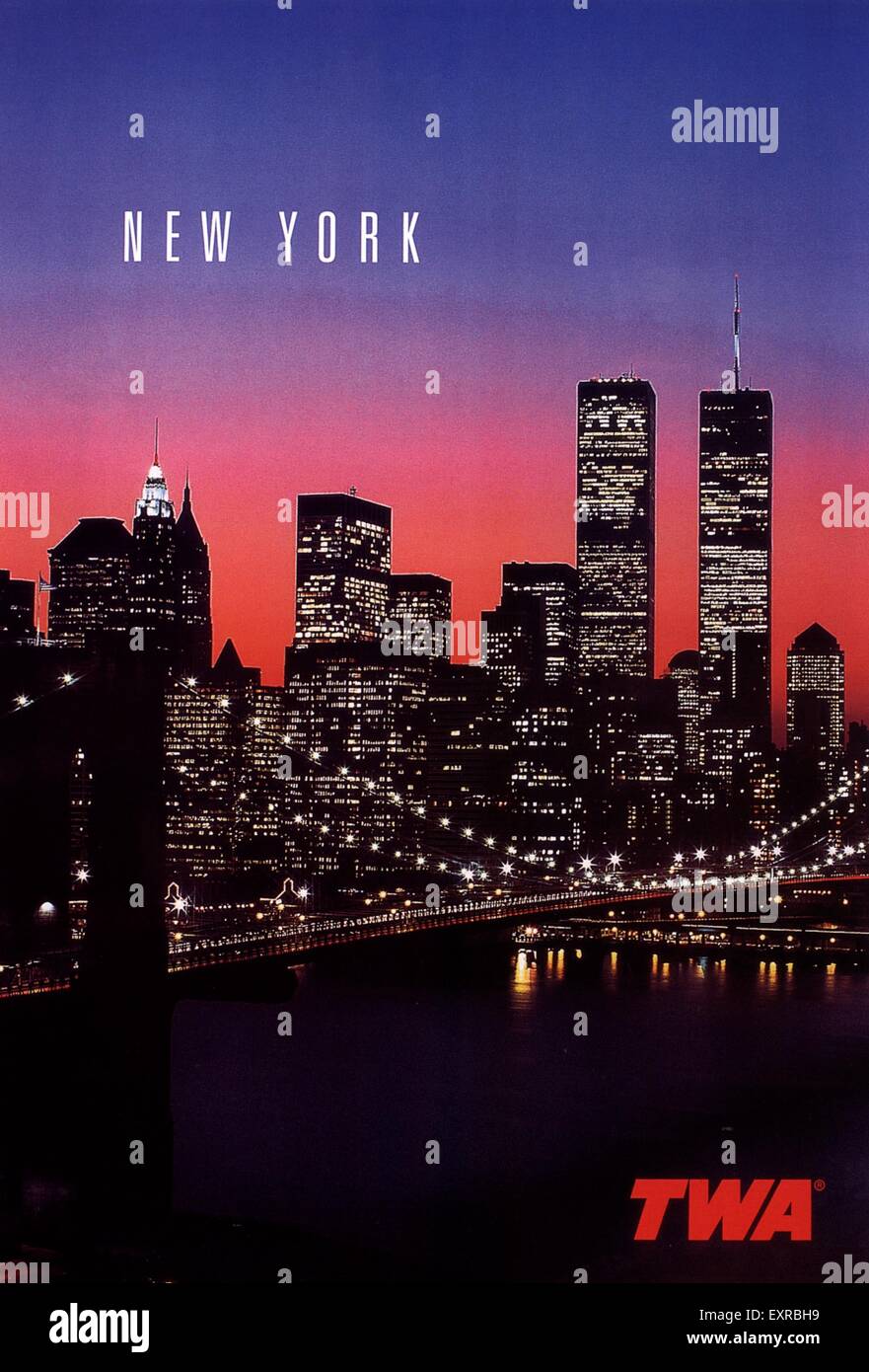 2000s USA Airlines TWA Poster Stock Photo