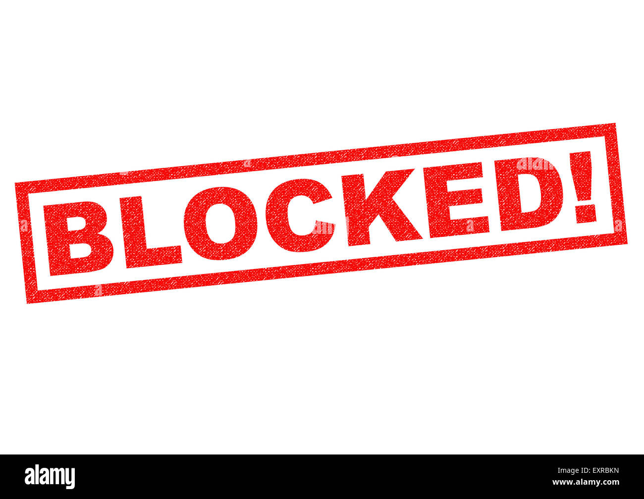 BLOCKED! red Rubber Stamp over a white background. Stock Photo