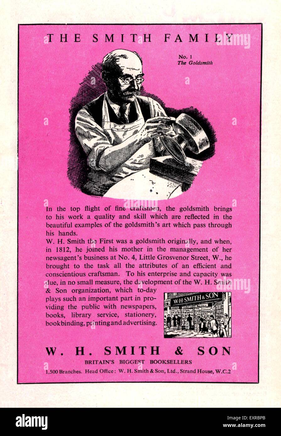 1940s UK WH Smith Magazine Advert Stock Photo