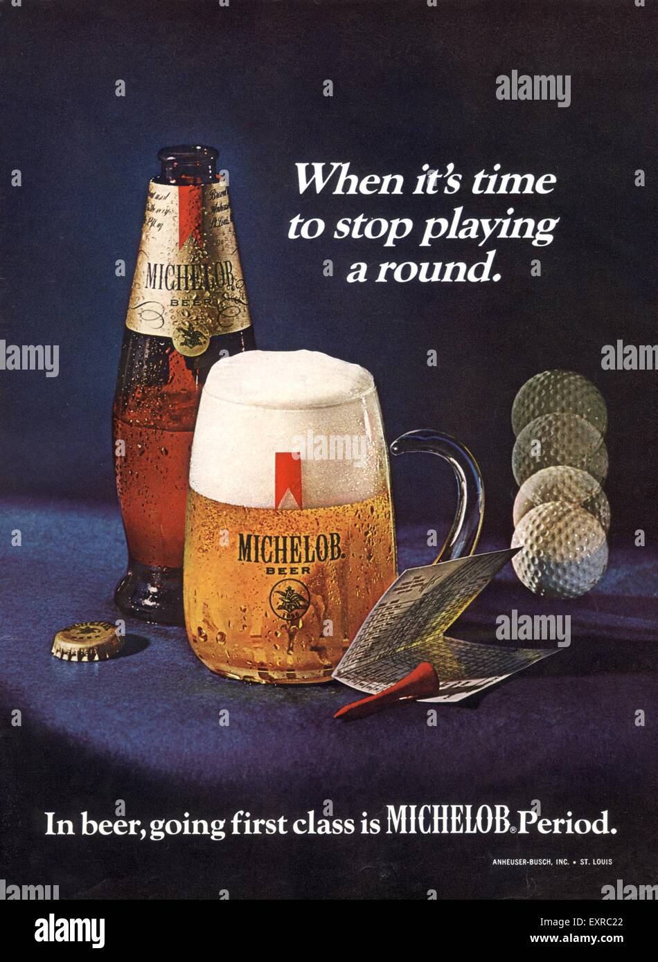 Panneau Métal Publicitaire Bière Michelob 1967 – Reproduction Vintage 20x30cm – Neuf
