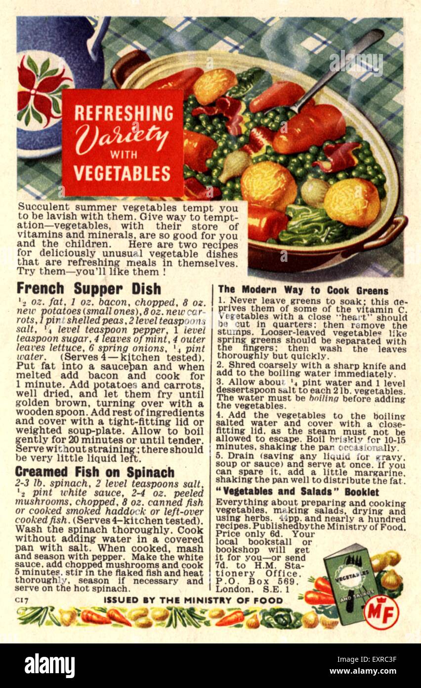 1940s advert food hi-res stock photography and images - Alamy