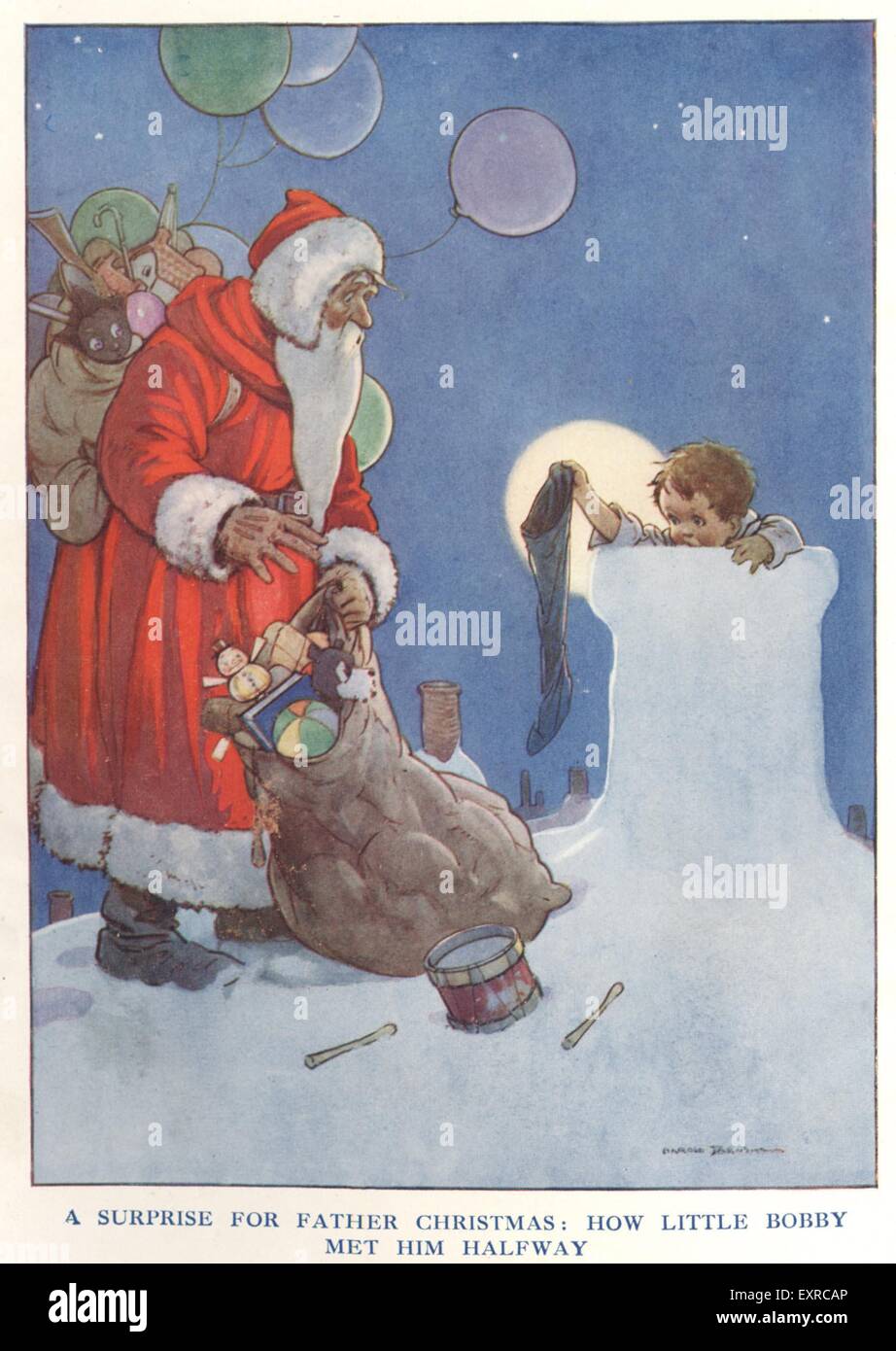 1930s UK Christmas Magazine Plate Stock Photo