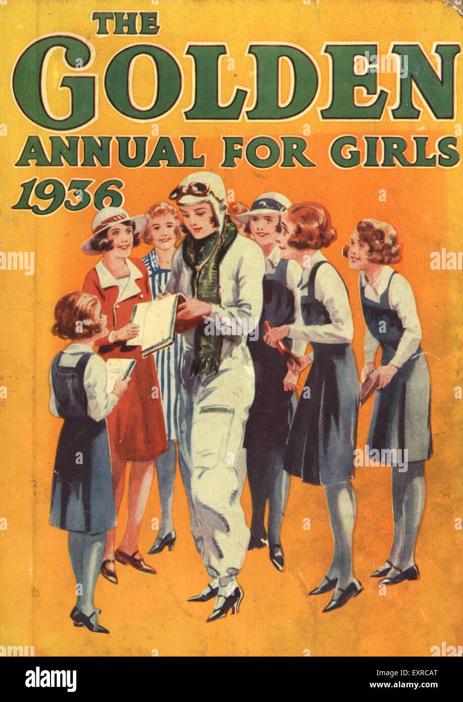 1930s UK The Golden Annual for Girls Comic/ Annual Cover Stock Photo