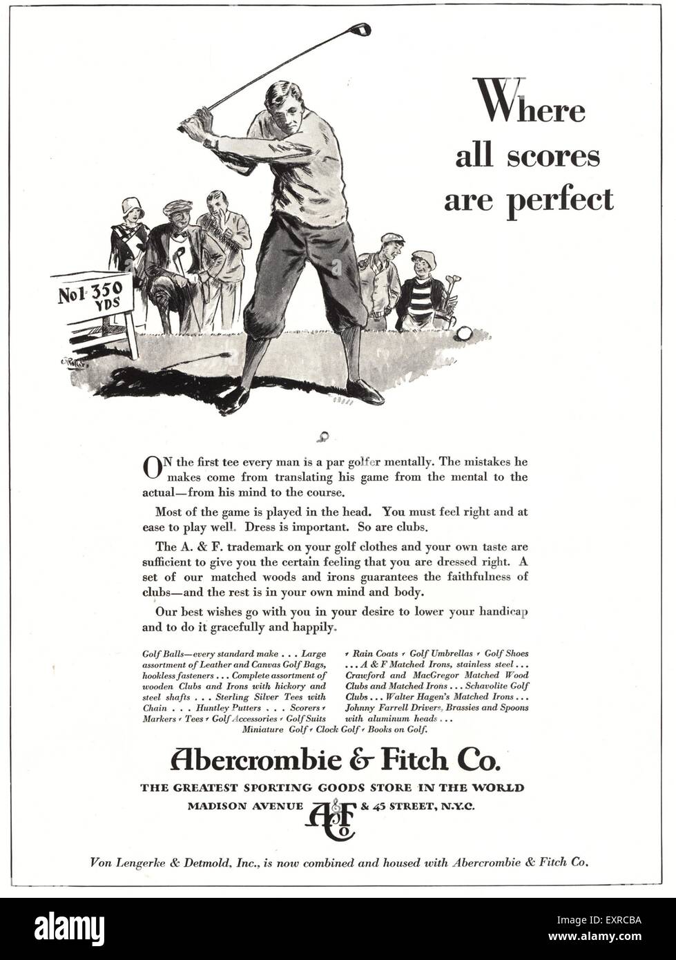 1920s USA Abercrombie and Fitch Magazine Advert Stock Photo Alamy