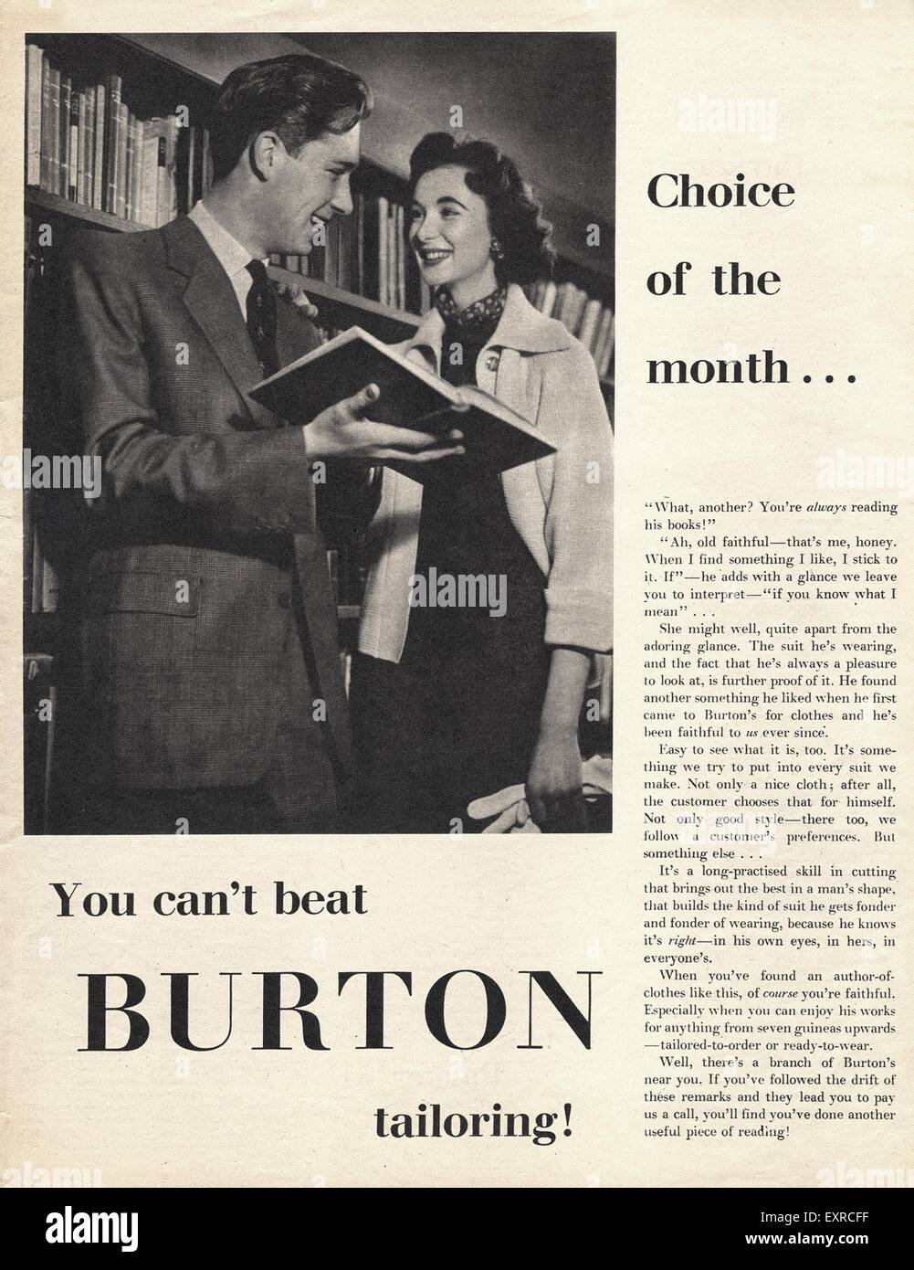 1950s UK Burton Magazine Advert Stock Photo Alamy