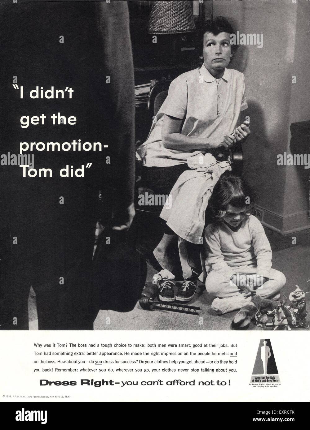 1950s USA Dress Right Magazine Advert Stock Photo