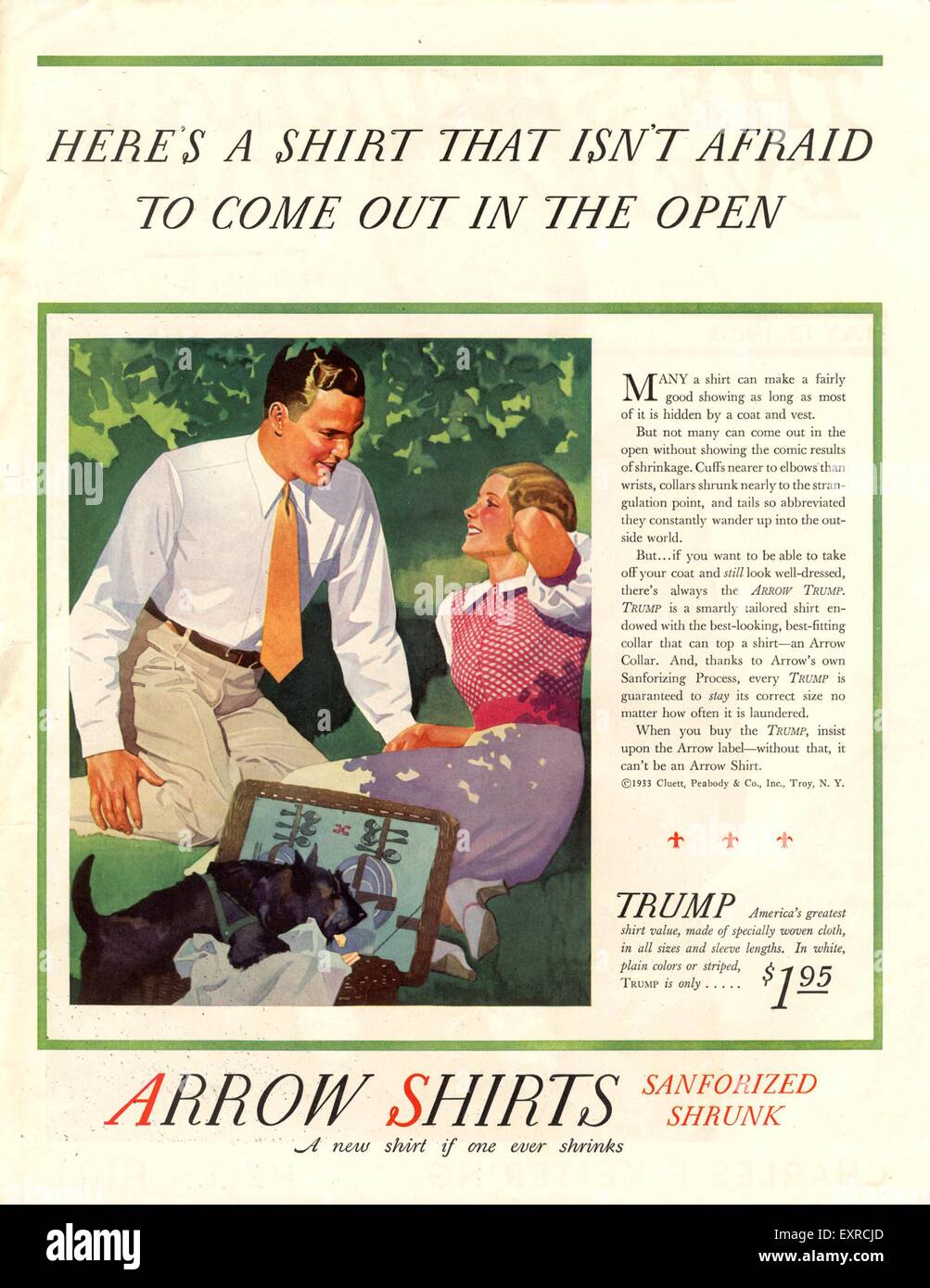 1920s USA Arrow Shirts Magazine Advert Stock Photo - Alamy