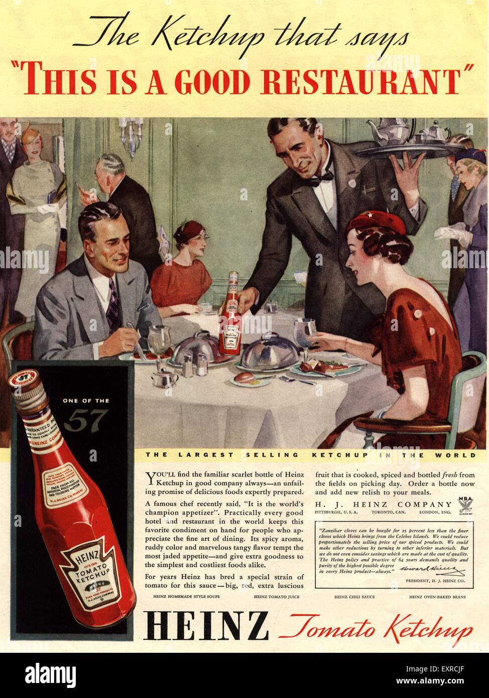 1930s USA Heinz Magazine Advert Stock Photo Alamy