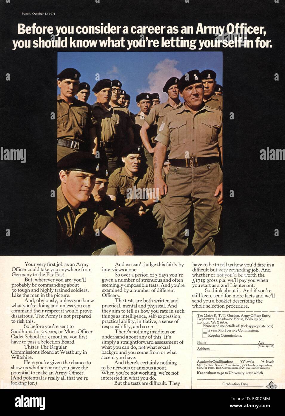 1970s UK Army Recruitment Magazine Advert Stock Photo - Alamy