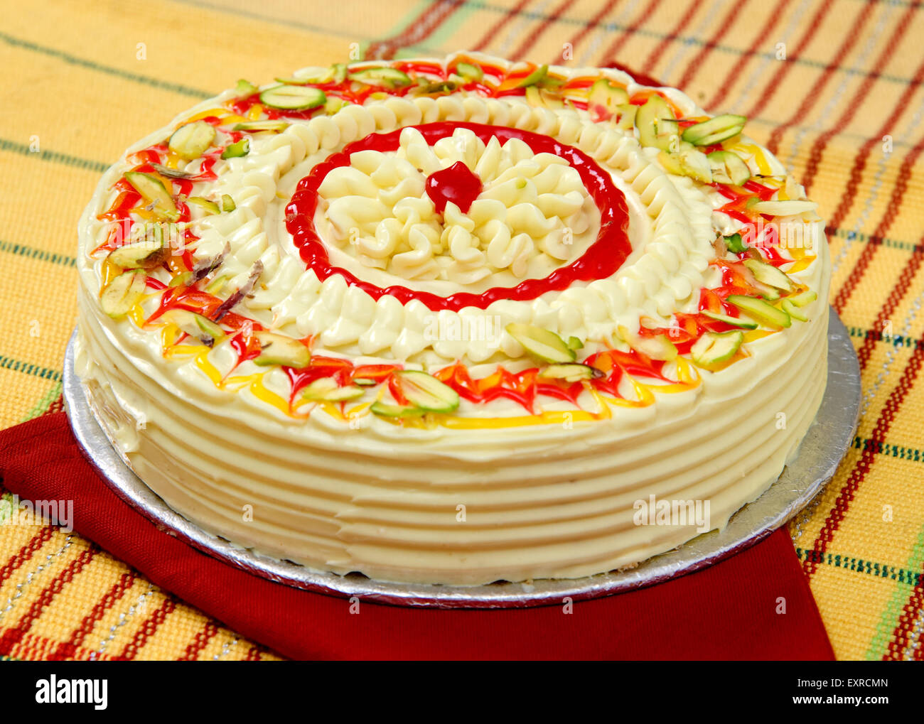 Butter Cream Cake Stock Photo