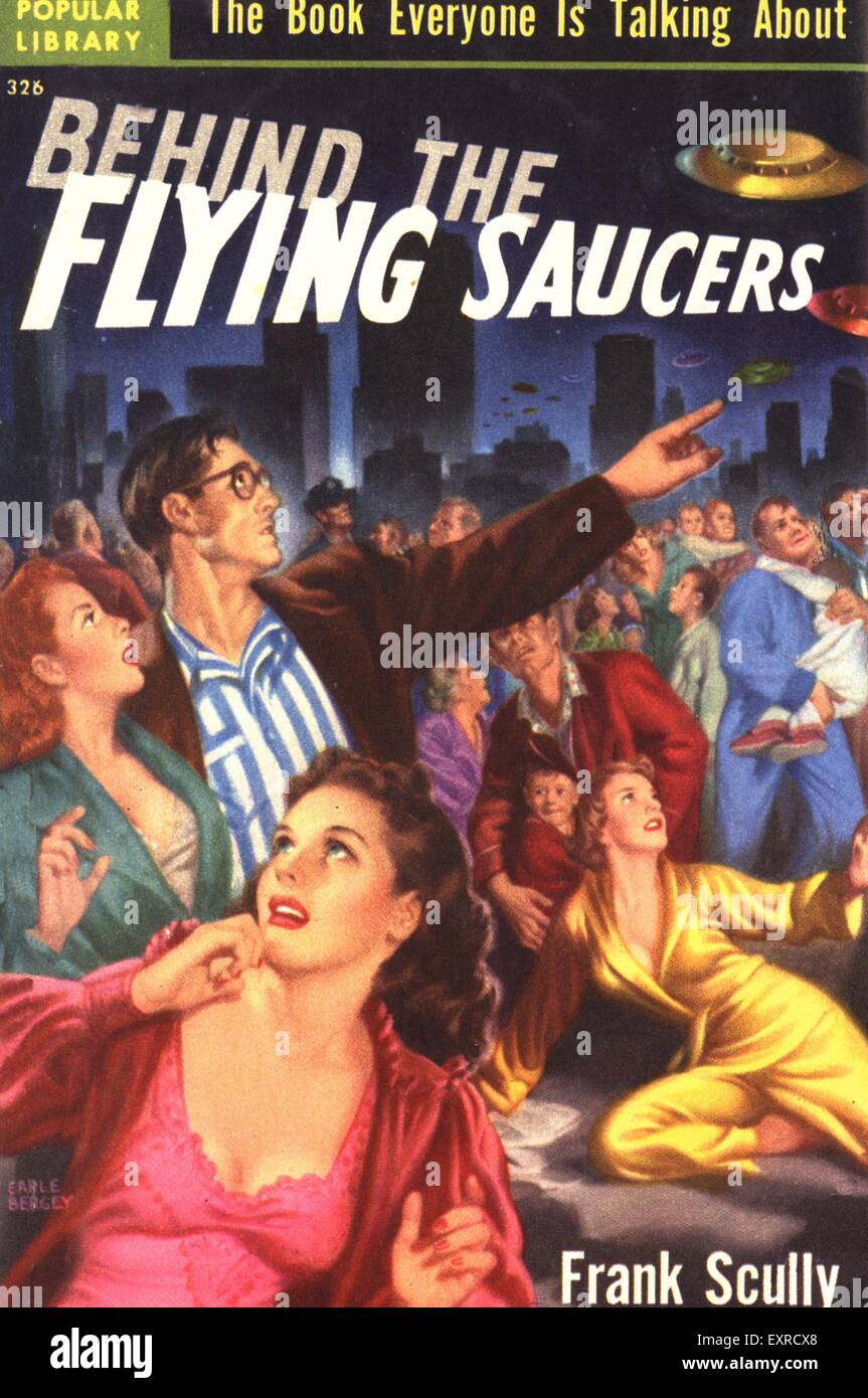 1950s USA Behind The Flying Saucers Book Cover Stock Photo