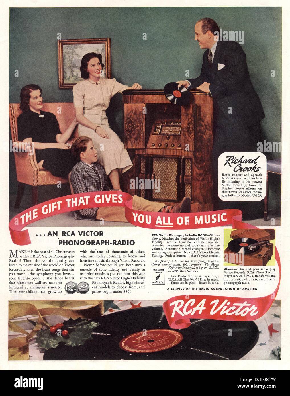 1930s USA RCA Victor Magazine Advert Stock Photo