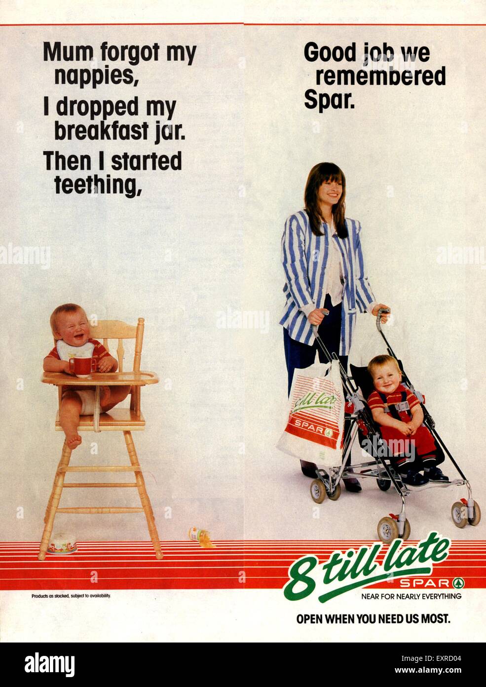 1990s UK Spar Supermarkets Magazine Advert Stock Photo